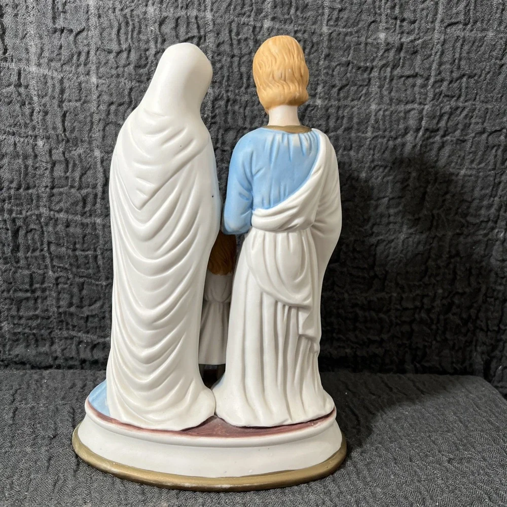Vintage  Large Holy Family Joseph Mary Baby Jesus‎ Porcelain Statue Holy - Picture 7 of 10